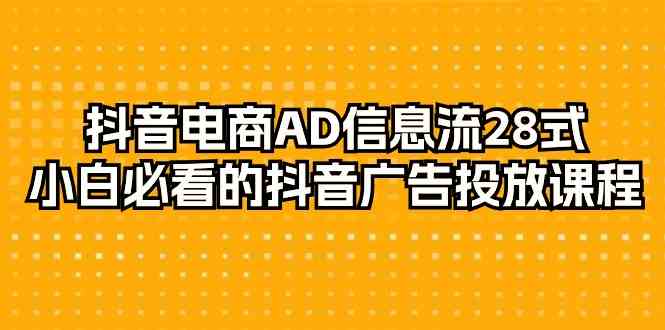 抖音电商AD信息流28式，小白必看的抖音广告投放课程（29节课）-韬哥副业项目资源网