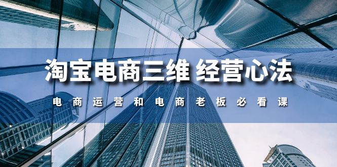 （10761期）淘宝电商三维 经营心法：电商运营和电商老板必看课（59节课）-韬哥副业项目资源网