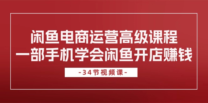 （10686期）闲鱼平台网店运营高级课程，一部手机懂得闲鱼开店挣钱（34堂课）-韬哥副业项目资源网