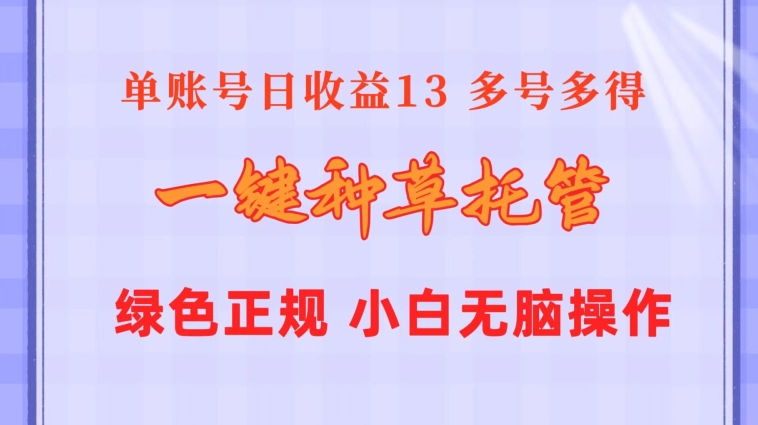 一键种草托管 单账号15分钟13元  10个账号一天130  绿色稳定 可无限推广-韬哥副业项目资源网