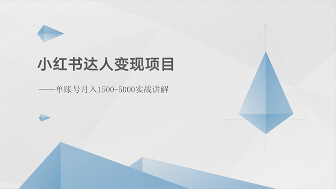 （10720期）小红书达人转现新项目：单账户月入1500-3000实战演练解读-韬哥副业项目资源网