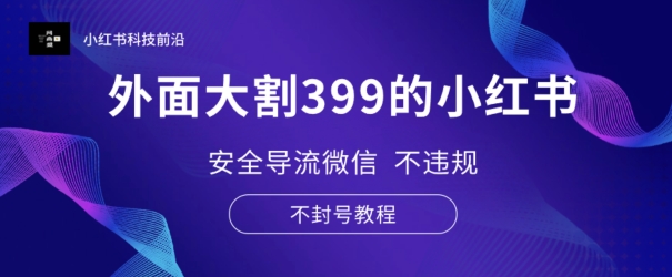 外边大割399的小红书安全性引流手机微信 不违规 防封号实例教程-韬哥副业项目资源网