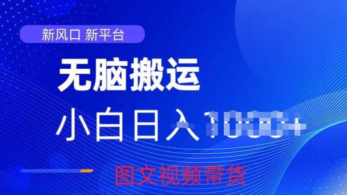 京东视频图文搬运带货项目，蓝海赛道小白轻松上手，每天一小时轻松获取收益-韬哥副业项目资源网