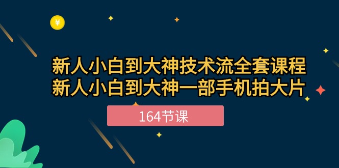 新手小白到大神技术流全套课程，新人小白到大神一部手机拍大片（164节）-韬哥副业项目资源网