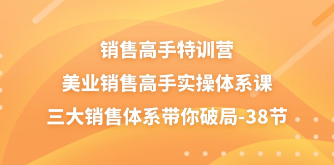 销售高手特训营，美业销售高手实操体系课，三大销售体系带你破局（38节）-韬哥副业项目资源网