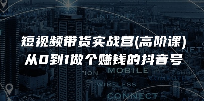 （11253期）短视频带货实战营(高阶课)，从0到1做个赚钱的抖音号（17节课）-韬哥副业项目资源网