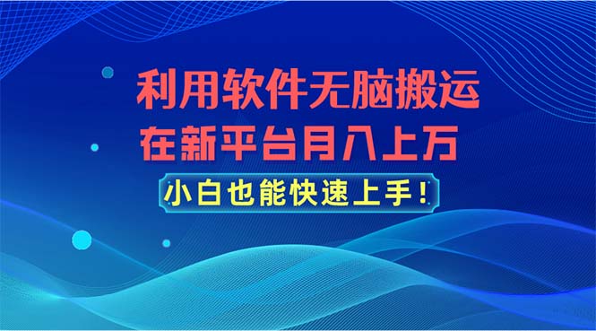 （11078期）利用软件无脑搬运，在新平台月入上万，小白也能快速上手-韬哥副业项目资源网