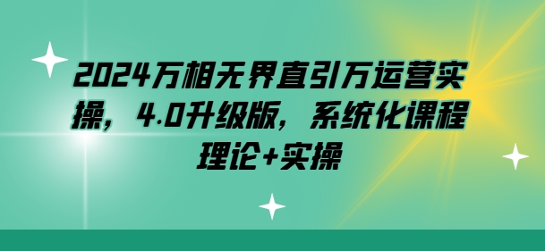 2024万相无边直引万经营实际操作，4.0全新升级，专业化课程内容 基础理论 实际操作-韬哥副业项目资源网