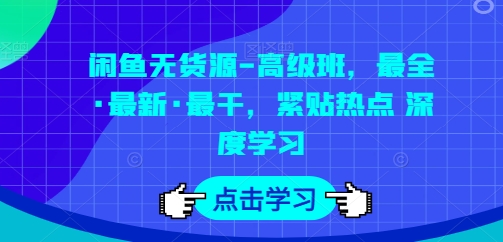 闲鱼平台无货源电商-提高班，最齐·全新·最干，紧靠网络热点 深度神经网络-韬哥副业项目资源网