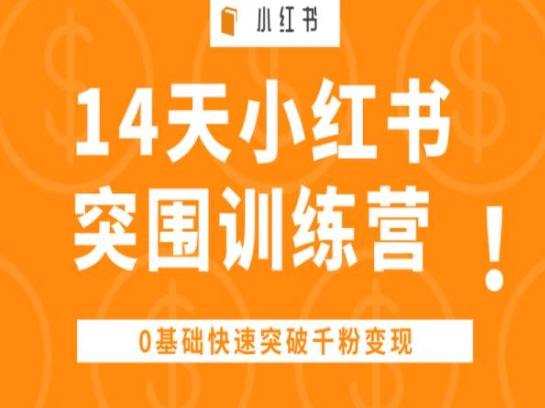 14天小红书的突出重围夏令营 ，0基本快速突破千粉转现-韬哥副业项目资源网