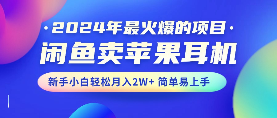 （10863期）2024年最受欢迎的新项目，淘宝闲鱼苹果耳机，新手入门轻轻松松月入2W 简单易上手-韬哥副业项目资源网