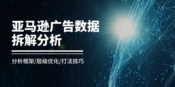 （11004期）亚马逊平台-广告数据拆卸剖析，研究框架/等级提升/玩法方法（8堂课）-韬哥副业项目资源网