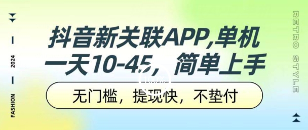 抖音新关系APP，单机版一天10-45.零门槛，取现快，不垫款，可以多机器设备-韬哥副业项目资源网