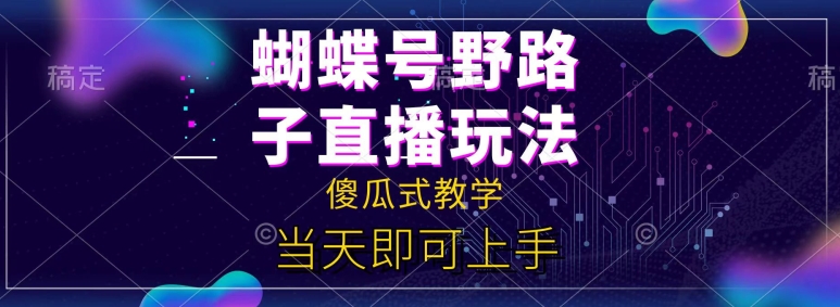 彩蝶号自撸直播间掘金队歪门邪道课堂教学，简易没脑子，当日就能入门-韬哥副业项目资源网