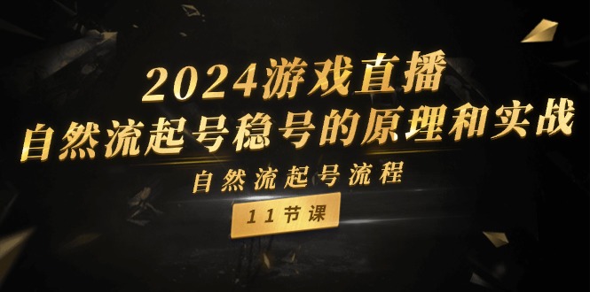 （11653期）2024游戏直播-自然流起号稳号的原理和实战，自然流起号流程（11节）-韬哥副业项目资源网