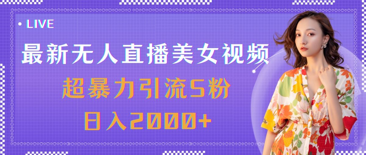 （11664期）最新无人直播美女视频，超暴力引流S粉日入2000+-韬哥副业项目资源网