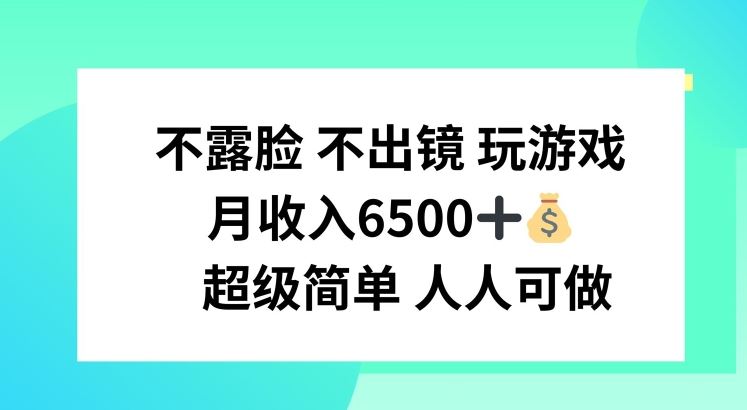 不露脸 不出境 玩游戏，月入6500 超级简单 人人可做【揭秘】-韬哥副业项目资源网