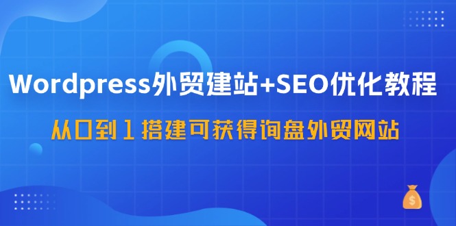 （11911期）WordPress-外贸建站+SEO优化教程：从0到1搭建可获得询盘外贸网站-57节课-韬哥副业项目资源网