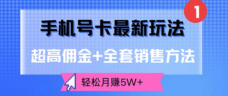 （12375期）手机号卡最新玩法，超高佣金+全套销售方法，轻松月赚5W+-韬哥副业项目资源网