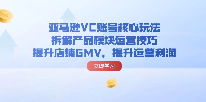 （11848期）亚马逊VC账号核心玩法，拆解产品模块运营技巧，提升店铺GMV，提升运营利润-韬哥副业项目资源网