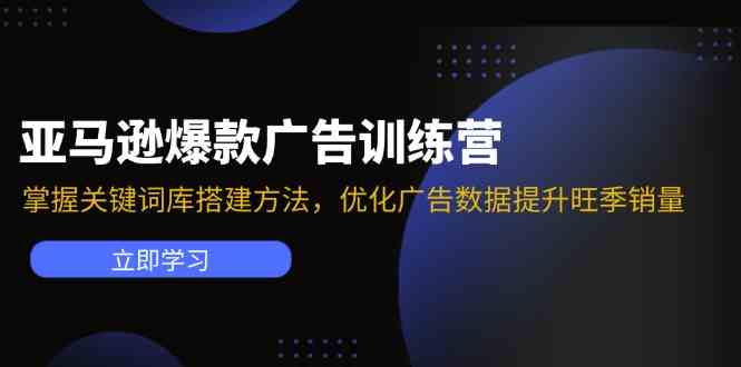 亚马逊爆款广告训练营：掌握关键词库搭建方法，优化广告数据提升旺季销量-韬哥副业项目资源网