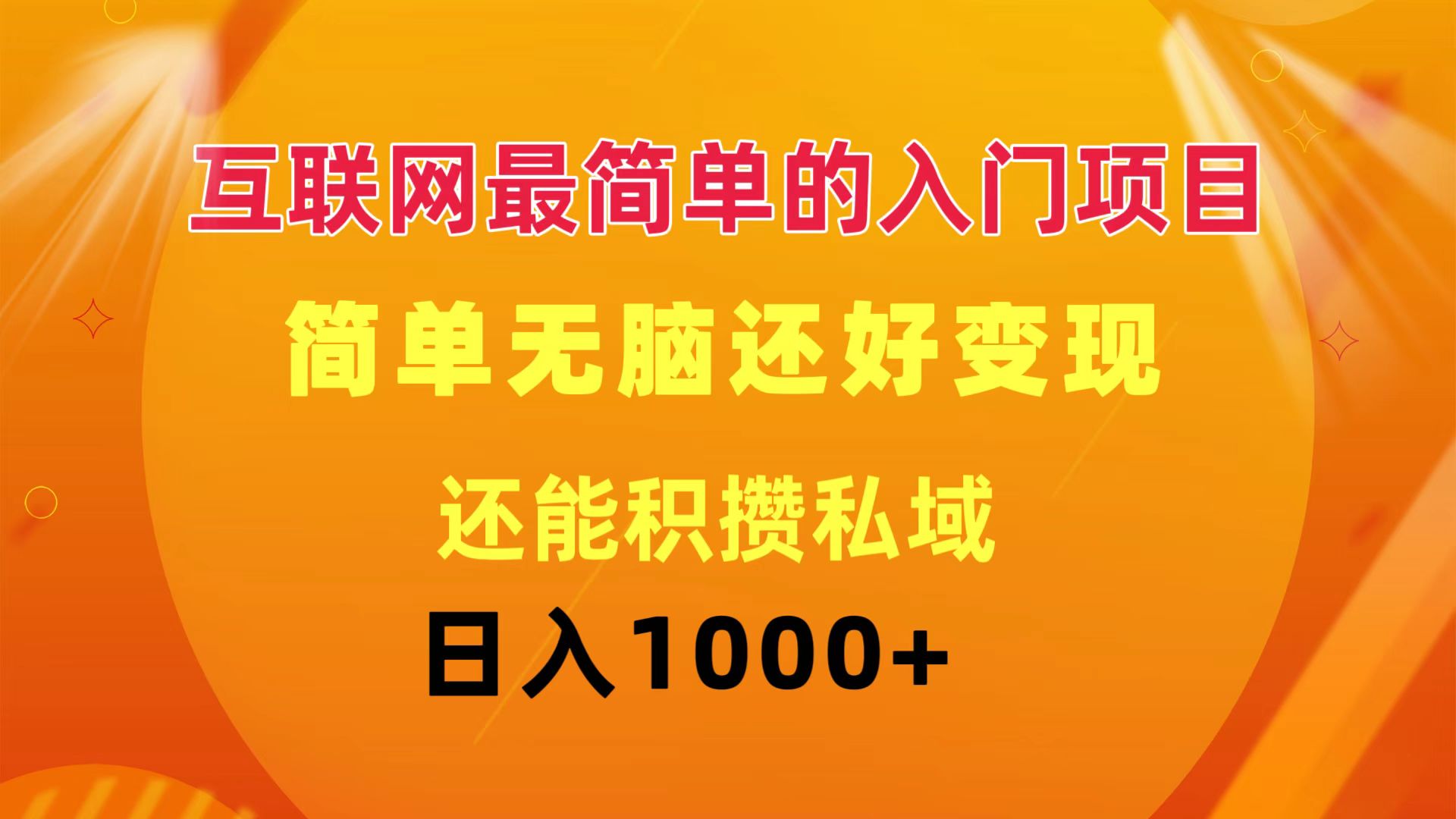 （11922期）互联网最简单的入门项目：简单无脑变现还能积攒私域一天轻松1000+-韬哥副业项目资源网