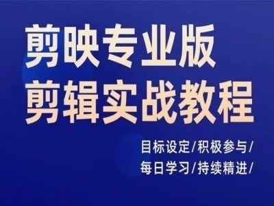 剪映专业版剪辑实战教程，目标设定/积极参与/每日学习/持续精进-韬哥副业项目资源网