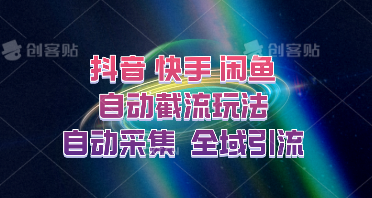 快手、抖音、闲鱼自动截流玩法，利用一个软件自动采集、评论、点赞、私信，全域引流-韬哥副业项目资源网