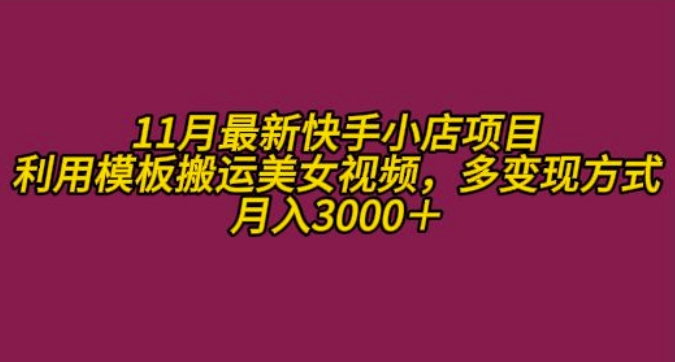 11月K总部族快手小店乐趣粉丝新项目，运用模版运送美女丝袜，多变现模式月收入3000-韬哥副业项目资源网