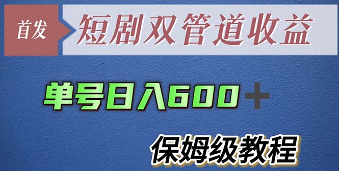 （5850期）单号日入600+最新短剧双管道收益【详细教程】-韬哥副业项目资源网