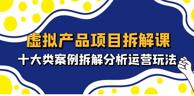 （4983期）虚拟产品项目拆解课，十大类案例拆解分析运营玩法（11节课）-韬哥副业项目资源网