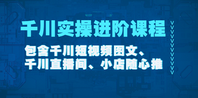 （4239期）千川实操进阶课程（11月更新）包含千川短视频图文、千川直播间、小店随心推-韬哥副业项目资源网