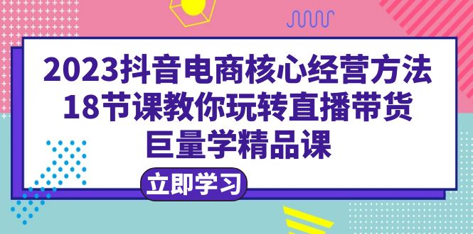 （6309期）2023抖音电商核心经营方法：18节课教你玩转直播带货，巨量学精品课-韬哥副业项目资源网