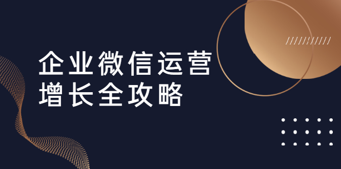 （1625期）企业微信运营增长全攻略：引流+裂变+运营+成交（16节体系课）