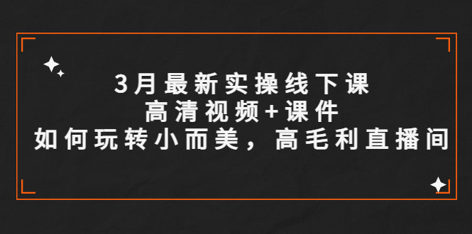 （5597期）3月最新实操线下课高清视频+课件，如何玩转小而美，高毛利直播间-韬哥副业项目资源网