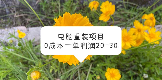 （5882期）电脑系统重装项目，0成本一单利润20-30-韬哥副业项目资源网