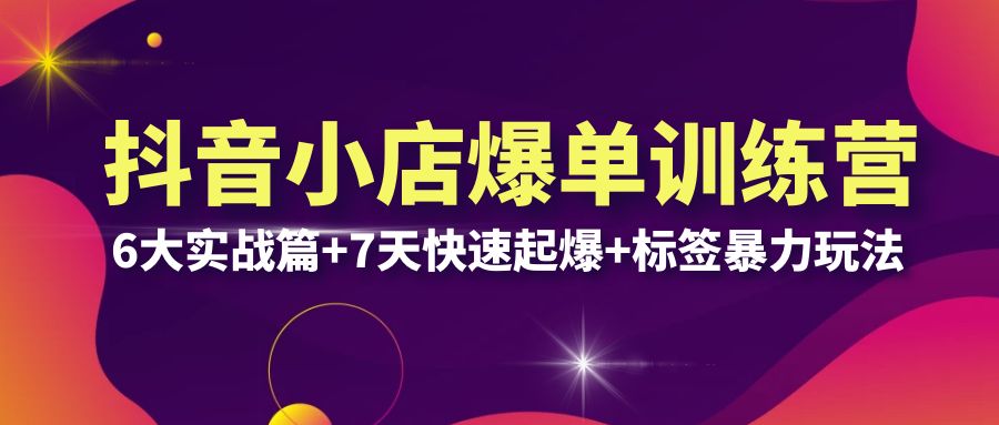 （6348期）抖音小店爆单训练营VIP线下课：6大实战篇+7天快速起爆+标签暴力玩法(32节)-韬哥副业项目资源网