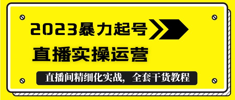 （5475期）2023暴力起号+直播实操运营，全套直播间精细化实战，全套干货教程！-韬哥副业项目资源网