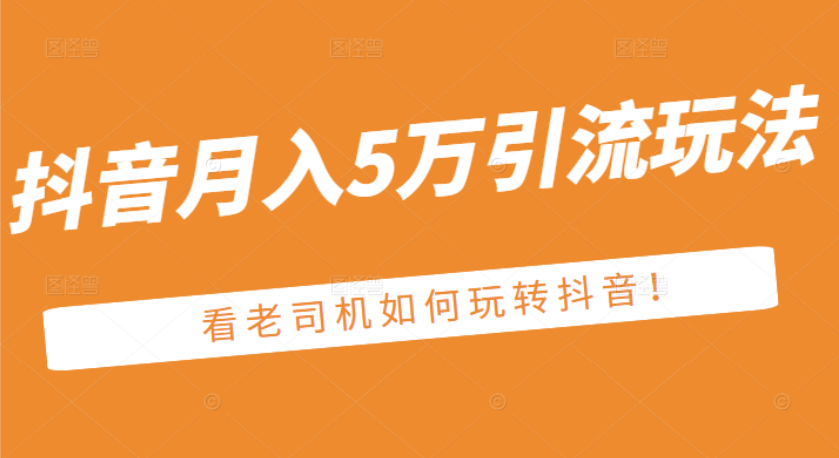 （2486期）某公众号付费文章：抖音月入5万引流玩法，看看老司机如何玩转抖音-韬哥副业项目资源网