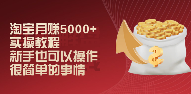 （2024期）淘宝月赚5000+实操教程，新手也可以操作，很简单的事情-韬哥副业项目资源网