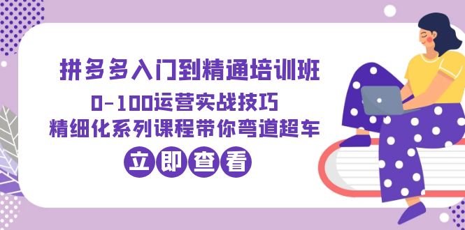 （6243期）2023拼多多入门到精通培训班：0-100运营实战技巧 精细化系列课带你弯道超车-韬哥副业项目资源网