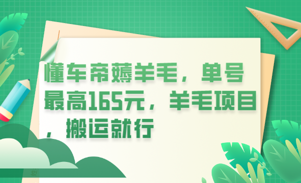 （6175期）懂车帝薅羊毛，单号最高165元，羊毛项目，搬运就行-韬哥副业项目资源网