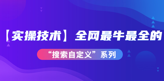 （3909期）【实操技术】全网最牛最全的“搜索自定义”系列！价值698元-韬哥副业项目资源网