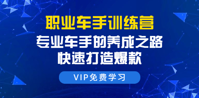 （1485期）职业车手训练营：专业车手的养成之路，快速打造爆款（8节-无水印直播课）-韬哥副业项目资源网