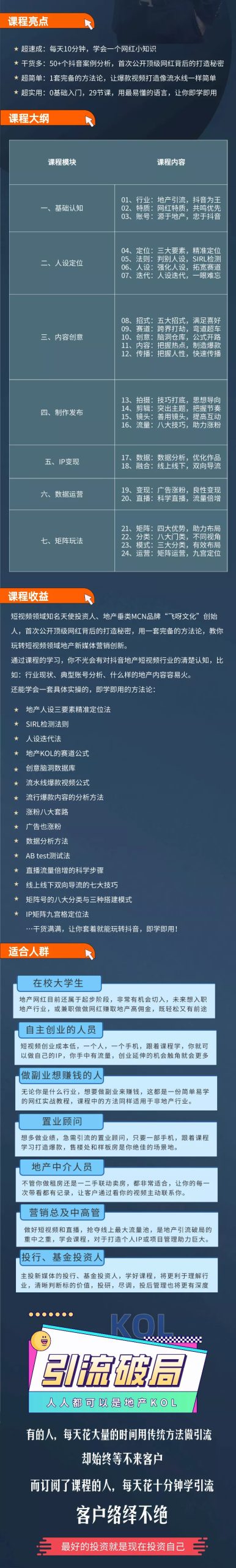 （3065期）地产网红打造24式，教你0门槛玩转地产短视频，轻松做年入百万的地产网红-韬哥副业项目资源网