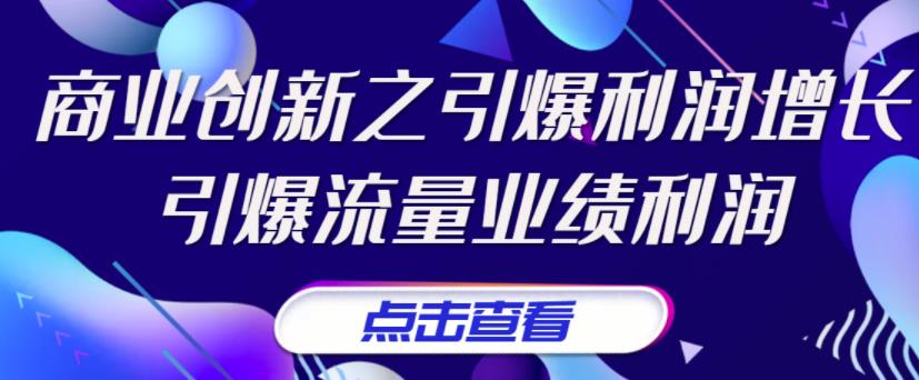 （3388期）张琦《商业创新之引爆利润增长》引爆流量业绩利润-韬哥副业项目资源网