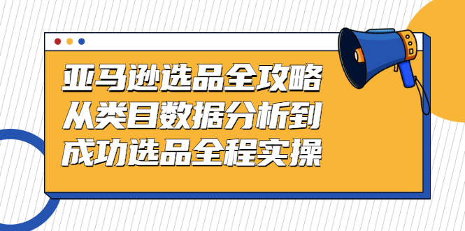 （2441期）亚马逊选品全攻略：从类目数据分析到成功选品全程实操