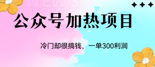 （6916期）冷门公众号加热项目，一单利润300+-韬哥副业项目资源网