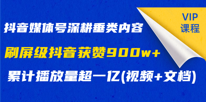 （1174期）抖音媒体号深耕垂类内容，刷屏级抖音获赞900w+累计播放量超一亿(视频+文档)