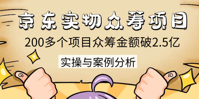 （1352期）京东实物众筹项目：200多个项目众筹金额破2.5亿，实操与案例分析（4节课）-韬哥副业项目资源网